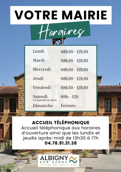 Horaires de la mairie